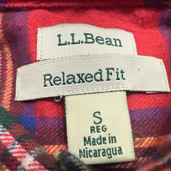 L.L.Bean Women's Relaxed Fit Red Plaid Flannel Shirt Size Small - Picture 2 of 4